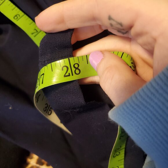 Eileen Fisher Navy Blue Slim Leg Elastic Waist Pull On Womens Slacks Dress Pants - Picture 9 of 9